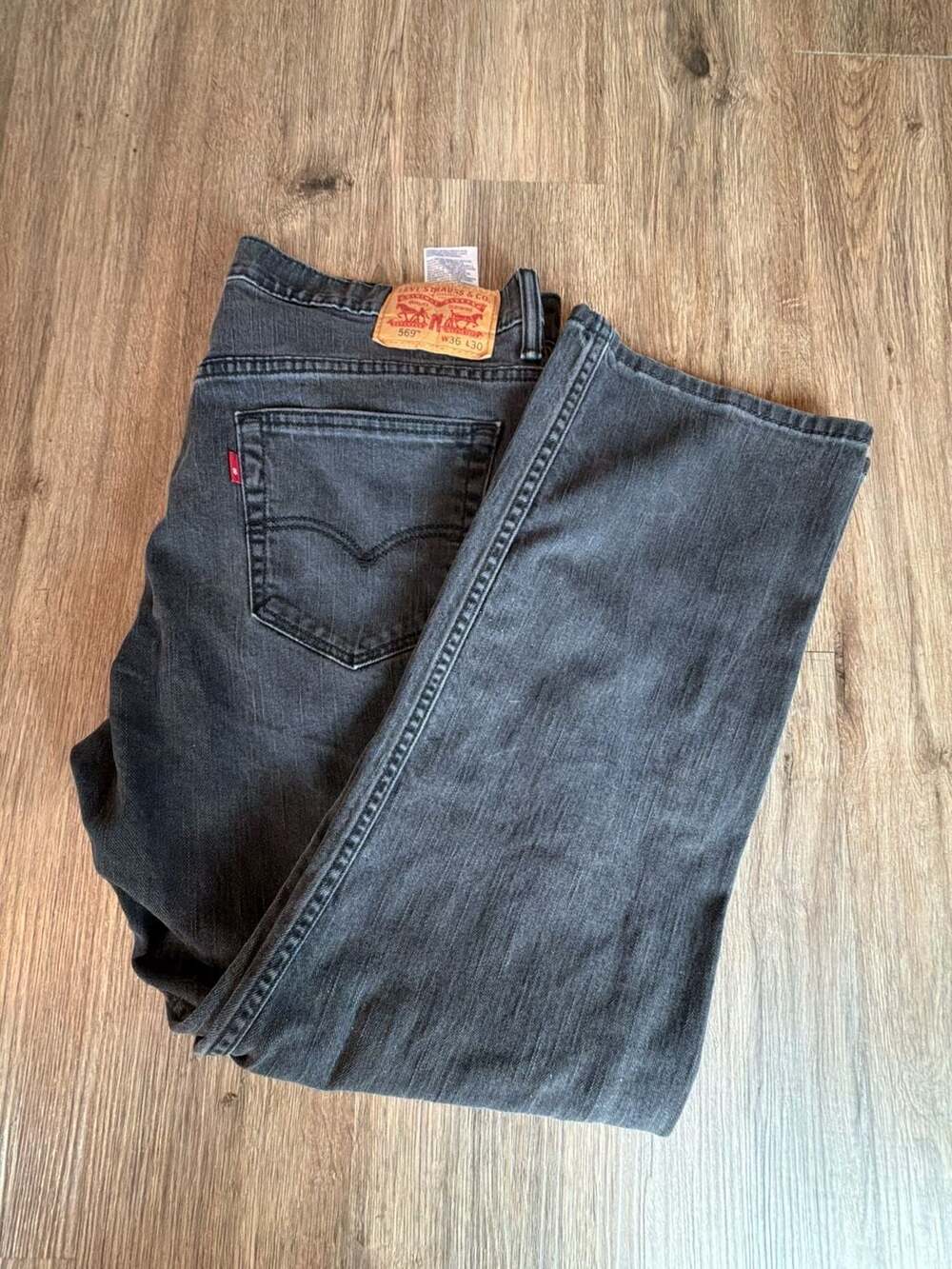Levi's 569 Jeans W36 L30 Black Denim Relaxed Straight